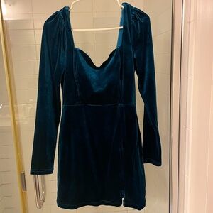 Blue velvet mini dress from lulus
